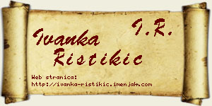 Ivanka Ristikić vizit kartica